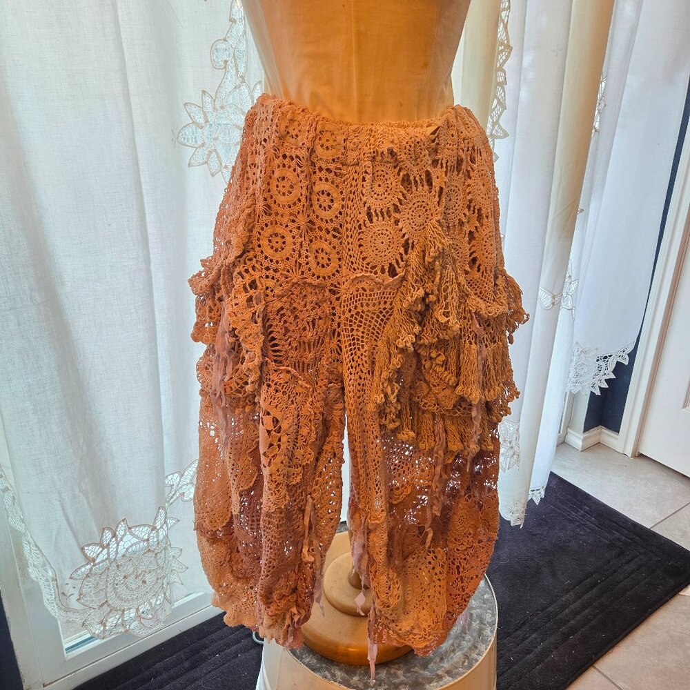 Magnolia Pearl Rare 100% Crochet Doilies Bloomers Elastic Waist Adj Length